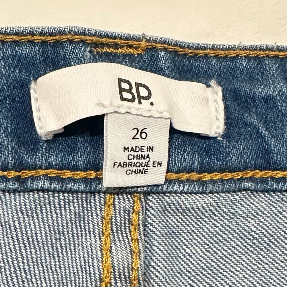 BP Authentic Blue Wash Classic 5 Pocket Denim Roll Cuff Stretch Jean Short SZ 26